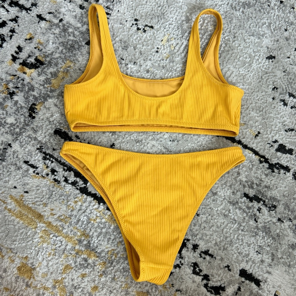 Pacsun Yellow Ribbed Bikini Set - Picture 2 of 4